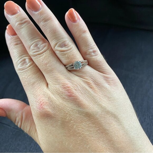 Rose Gold CZ Fashion Ring Size 8 - Picture 8 of 15